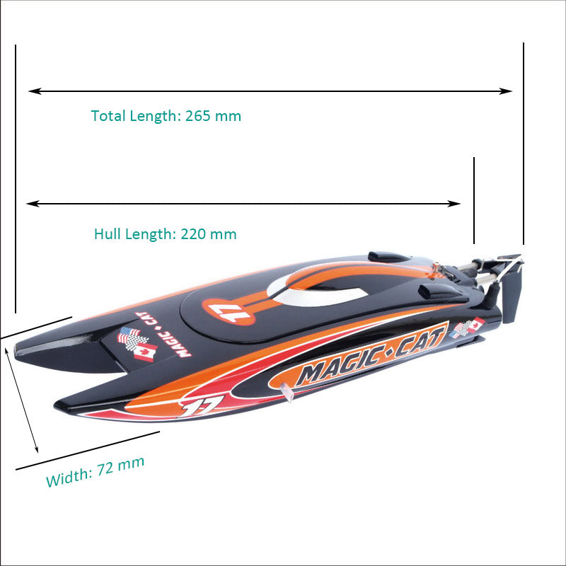 JOYSWAY 8108V5 MAGIC CAT V5 2.4G RTR WITH 6.4V 320MAH LIFEPO BATTERY, USB CHARGER AND USB DC12V ADAPTER RED/ORANGE/BLACK MICRO SPEED BOAT REMOTE CONTROL