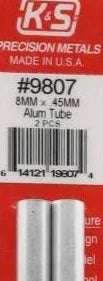 K&S 9807 ALUMINIUM TUBE 8MM X .45MM 2 PIECES