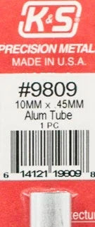 K&S 9809 ALUMINIUM TUBE 10MM X .45MM 1 PIECE