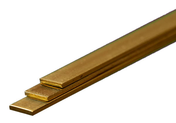 K&S 9843 BRASS STRIP 300MM LENGTHS 1MM THICK X 6MM WIDE 3PCS