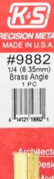 K&S 9882 BRASS ANGLE 6.35MM 1 PIECE