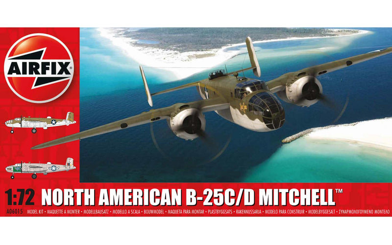 AIRFIX A06015 NORTH AMERICAN B-25C/D MITCHELL 1/72 SCALE PLASTIC MODEL AIRCRAFT KIT