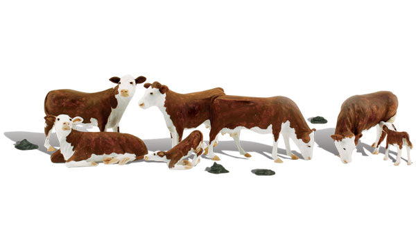 WOODLAND SCENICS A1843 HEREFORD COWS HO SCALE