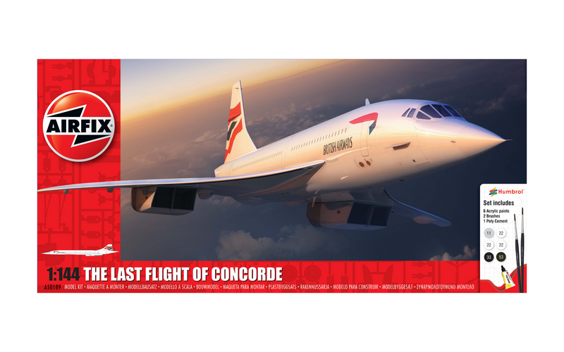 AIRFIX 50189 THE LAST FLIGHT OF THE CONCORDE 1/144 SCALE PLASTIC MODEL GIFT SET