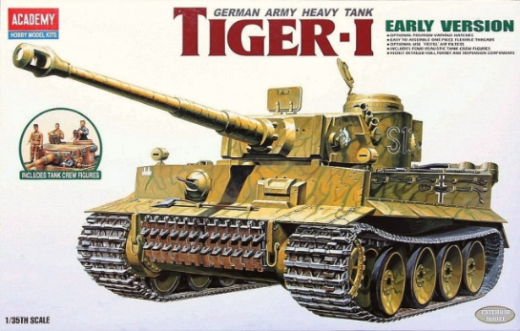 ACADEMY 13264 GERMAN HEAVY TANK TIGER-1 WWII EARLY PRODUCTION WITH FIGURES 1:35 PLASTIC MODEL KIT