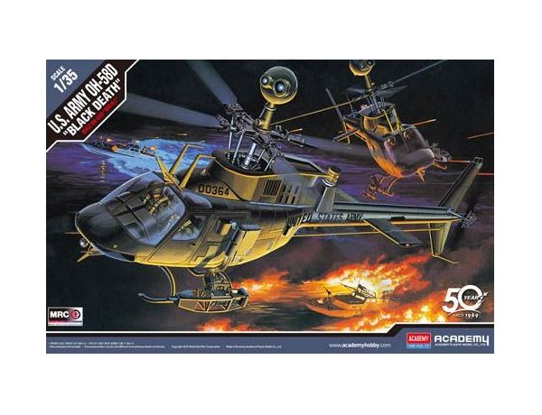 ACADEMY  12131 OH-58D KIOWA BLACK DEATH 1:35 PLASTIC MODEL KIT