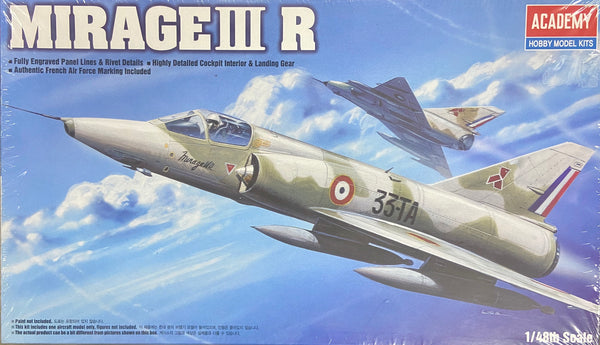 ACADEMY 12248 MIRAGE III R 1/48 SCALE PLASTIC  MODEL AIRCRAFT KIT