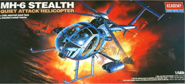 ACADEMY 12260 MH-6 STEALTH HELICOPTER MODEL HELICOPTER 1/48