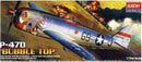 ACADEMY 12491 P-47D T/BOLT BUBBLE MODEL AIRCRAFT 1/72