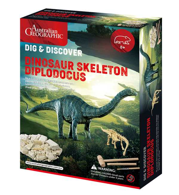 AUSTRALIAN GEOGRAPHIC DIG AND DISCOVER DINOSAUR SKELETON DIPLODOCUS