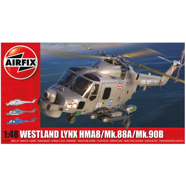 AIRFIX A10107A WESTLAND NAVY LYNX HMA8/MK.88A/MK.90B 1/48 SCALE AIRCRAFT PLASTIC MODEL KIT