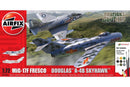 AIRFIX 50185 MIG 17F FRESCO DOUGLAS A-4B SKYHAWK 1:72 PLASTIC MODEL PLANE KIT PAINT AND CEMENT INCLUDED