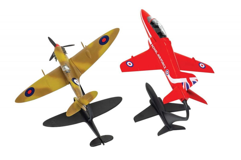 AIRFIX A50187 BEST OF BRITISH  SUPERMARINE SPITFIRE AND RAF RED ARROW HAWK PLANES INCLUDES GLUE BRUSHES AND PAINTS 1/72 SCALE PLASTIC MODEL KIT