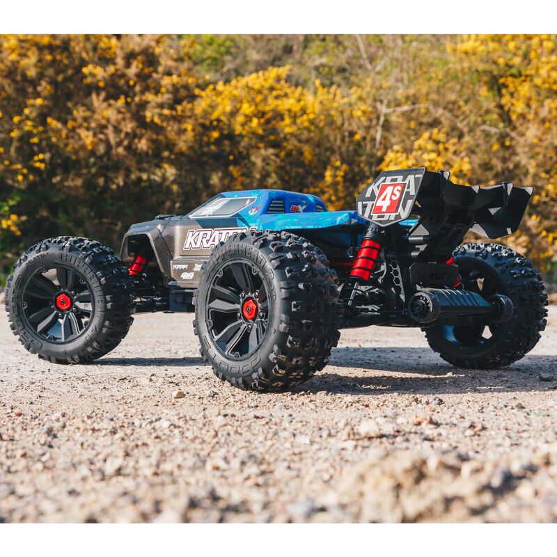 ARRMA KRATON 4X4 BLX 4S SPEED MONSTER TRUCK READY TO RUN BLACK AND BLUE REMOTE CONTROL CAR
