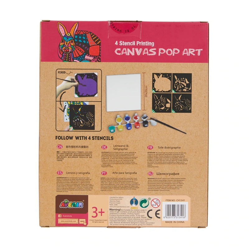 AVENIR CANVAS POP ART 4 STENCIL PRINTING RABBIT