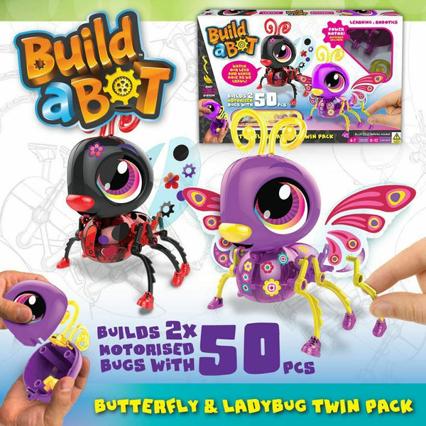 BUILD A BOT BUG BUTTERFLY AND LADYBUG TWIN PACK 50PC