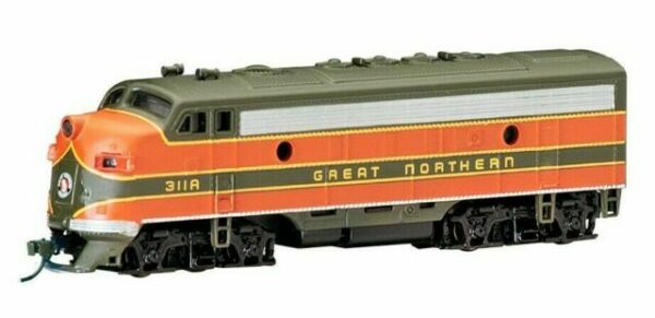 BACHMANN 63752 DCC DIGITAL LOCOMOTIVE GREAT NORTHERN F7A DIESEL GREEN AND ORANGE N SCALE LOCOMOTIVE