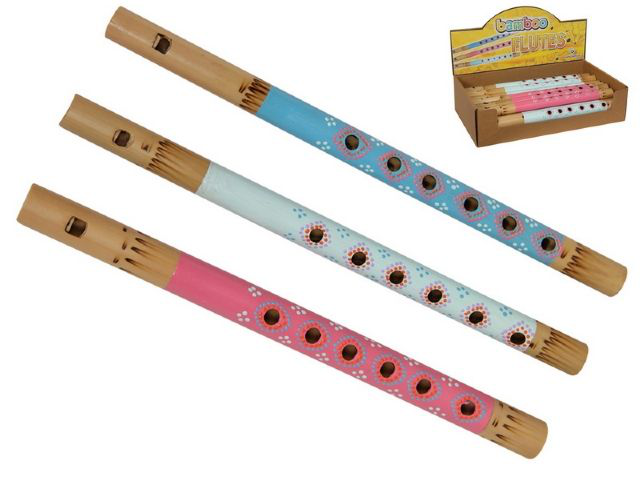 BAMBOO FLUTE WITH DOTS ASSORTED COLOURS