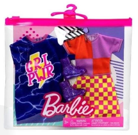 BARBIE FASHIONS WITH GIRL POWER DRESS 2PK