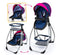 BAYER TRIO 3 IN 1 CONVERTIBLE HIGHCHAIR - BED - SWING DARK BLUE WITH PINK HEARTS AND UNICORN