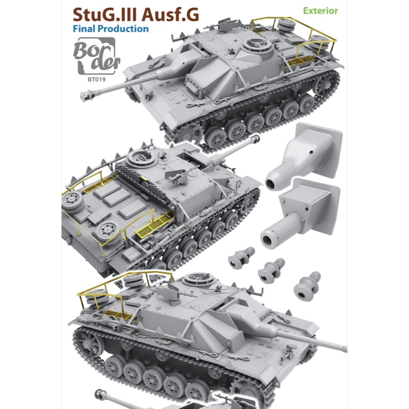 BORDER BT-020 STUG III AUSF.G LATE PRODUCTION WITH FULL INTERIOR 1/35 SCALE TANK PLASTIC MODEL KIT