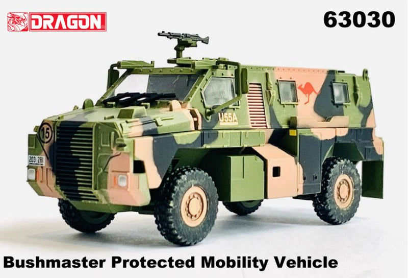 DRAGON ARMOR 63030 SAS BUSHMASTER 1/72 SCALE PRE-ASSEMBLED PLASTIC DISPLAY MODEL WITH AUSTRALIAN DECALS