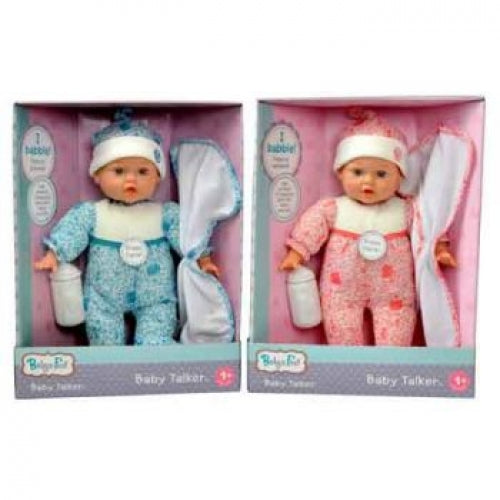 BABYS FIRST BABY TALKER  DOLL WITH GREEN ROMPER