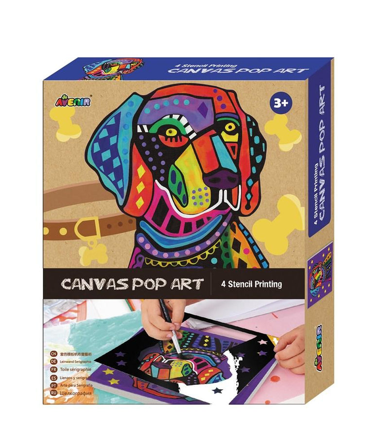 AVENIR CANVAS POP ART 4 STENCIL PRINTING - DOG