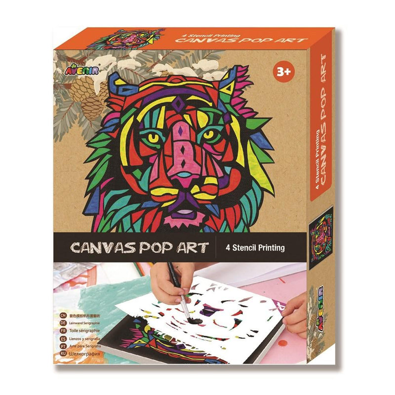 AVENIR CANVAS POP ART 4 STENCIL PRINTING - LION