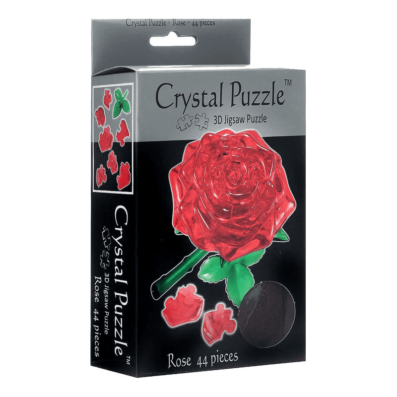 CRYSTAL PUZZLE 90113 RED ROSE 44PC 3D JIGSAW PUZZLE