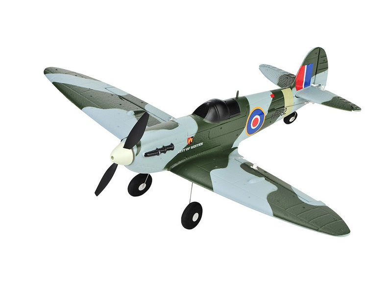 TOP RC TOP098B MINI SPITFIRE MODE 2 450MM WINGSPAN SCALE WARBIRD READY TO FLY WITH BATTERY AND TRANSMITTER 6-AXIS GYRO ONE-KEY AEROBATICS DURABLE EPP REMOTE CONTROL PLANE