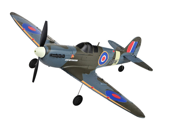 TOP RC TOP098B MINI SPITFIRE MODE 2 450MM WINGSPAN SCALE WARBIRD READY TO FLY WITH BATTERY AND TRANSMITTER 6-AXIS GYRO ONE-KEY AEROBATICS DURABLE EPP REMOTE CONTROL PLANE