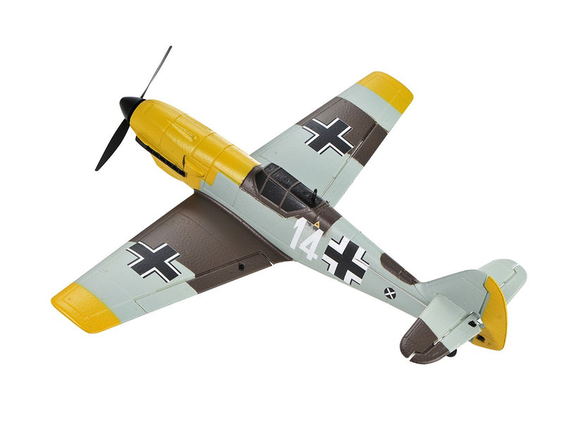 TOP RC TOP096B MINI BF-109 MODE 2 450MM WINGSPAN SCALE WARBIRD READY TO FLY WITH BATTERY AND TRANSMITTER 6-AXIS GYRO ONE-KEY AEROBATICS DURABLE EPP REMOTE CONTROL PLANE