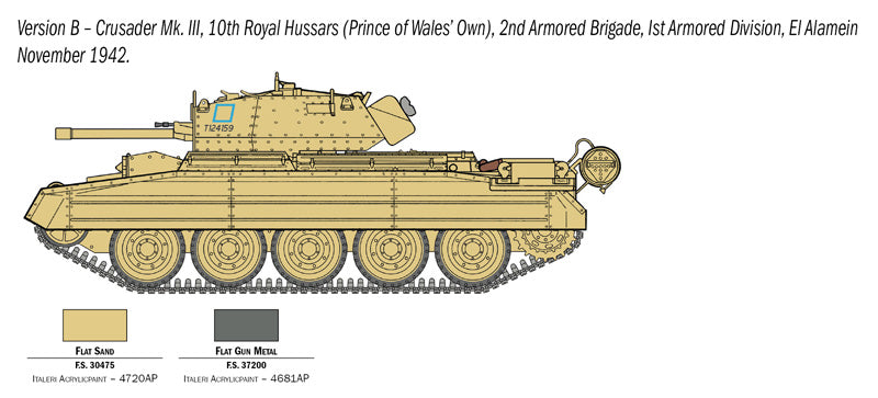 ITALERI 6592 CRUSADER MK III WITH BRITISH TANK CREW 1/35 SCALE PLASTIC MODEL KIT