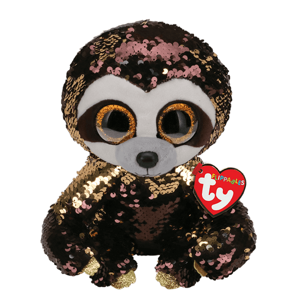 TY BEANIE BOOS FLIPPABLES DANGLER BROWN SLOTH REGULAR