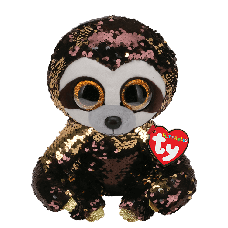 TY BEANIE BOOS FLIPPABLES DANGLER BROWN SLOTH REGULAR