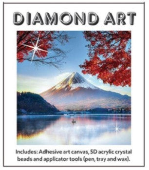 DIAMOND ART KIT WITH PICTURE AND CRYSTAL BEADS - SNOW MOUNTAIN LAKE 30X30CM