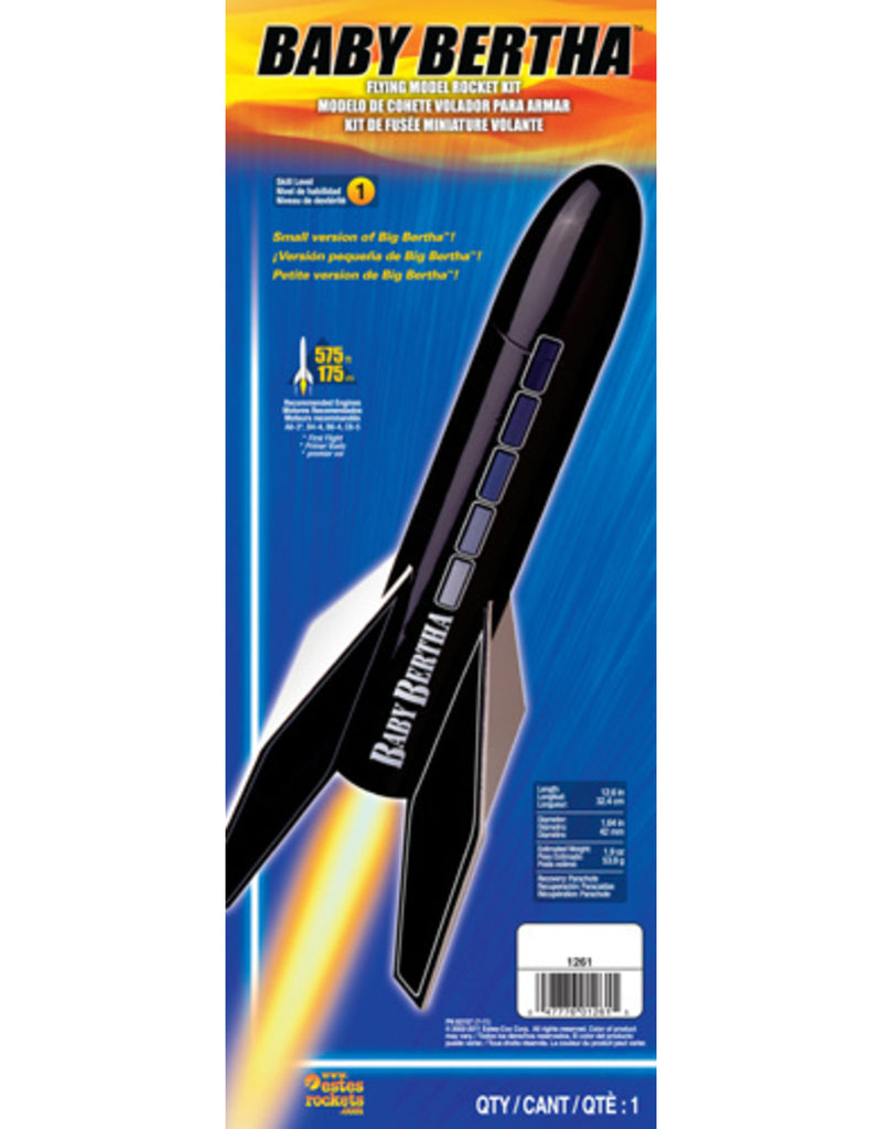 ESTES 1261 BABY BERTHA INTERMEDIATE MODEL ROCKET KIT - REQUIRES 18MM STANDARD ENGINE AND LAUNCH ACCESSORIES