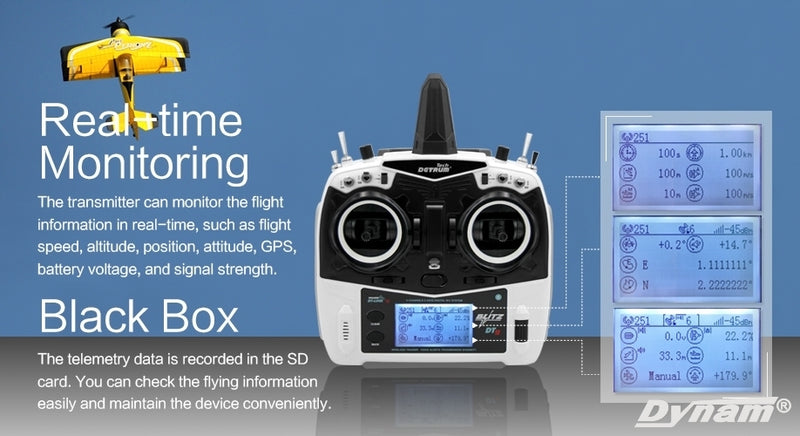 DETRUM DTM-T014B BLITZ-DT9 9CH SMART TRANSMITTER SET WITH TELEMETRY AND RXC9M RECEIVER BLACK