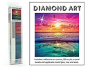 DIAMOND ART KIT WITH PICTURE AND CRYSTAL BEADS - COLOURED BEACH 30X30CM
