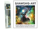 DIAMOND ART KIT WITH PICTURE AND CRYSTAL BEADS COLOURFUL BLACK STAG  30X30CM