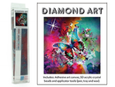 DIAMOND ART KIT WITH PICTURE AND CRYSTAL BEADS COLOURFUL BUTTERFLY 30X30CM
