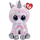 TY BEANIE BOOS FLIPPABLES DIAMOND WHITE UNICORN REGULAR