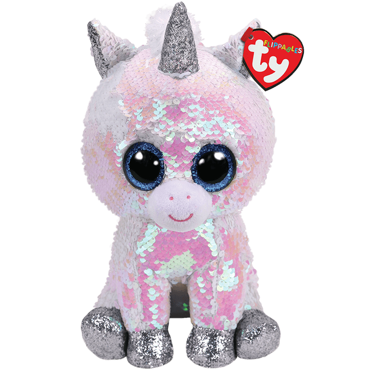 TY BEANIE BOOS FLIPPABLES DIAMOND WHITE UNICORN REGULAR