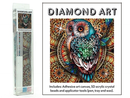 DIAMOND ART KIT WITH PICTURE AND CRYSTAL BEADS OWL 30 X 30CM