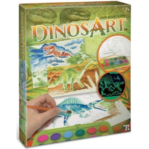 DINOSART 15052 MAGIC WATERCOLOUR INCLUDES 5 BOARDS 12 WATERCOLOUR SET AND 2 BRUSHES