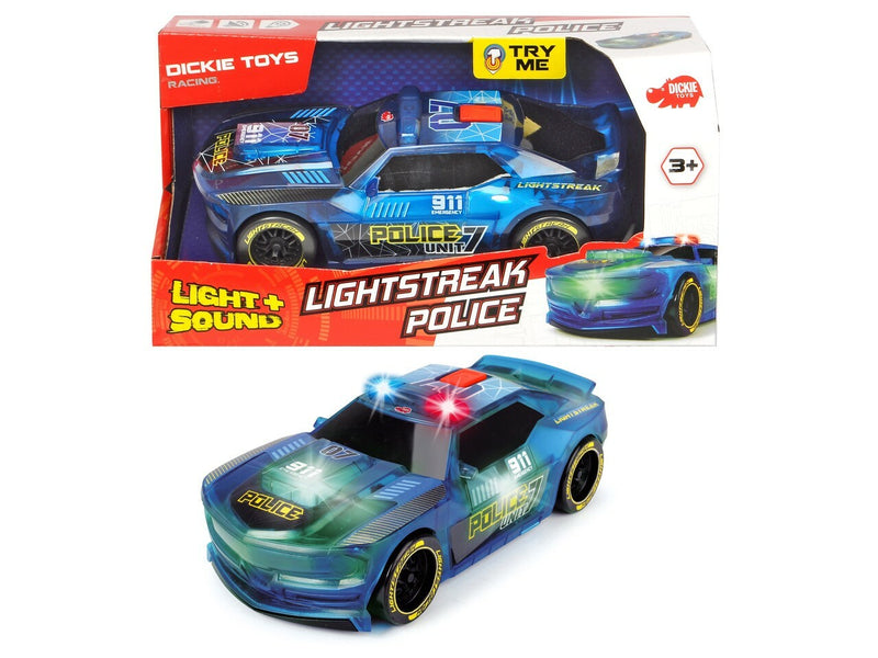 DICKIE TOYS DK29417 LIGHTSTREAK POLICE LIGHT & SOUND CAR