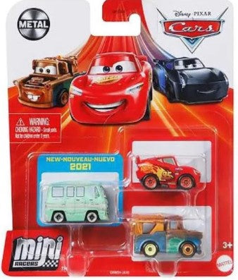 DISNEY PIXAR CARS METAL MINI RACERS 3 PACK WITH NEW RELEASE 2021 DUSTY RUSTEZE