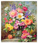 DIAMOND PICTURE KIT WITH 5D CRYSTAL BEADS - FLOWERS 30X40CM