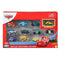 DISNEY PIXAR CARS MINI RACERS 10 PACK - GEORGE NEW WIN - MUDDY LIGHNING MCQUEEN - FABULOUS HUDSON HORNET - MUDDY MISS FRITTER - JACKSON STORM - H.J. HOLLIS - DINOCO CHICK HICKS - CIGALERT - FISHTAIL - SHERIFF DIECAST METAL CARS